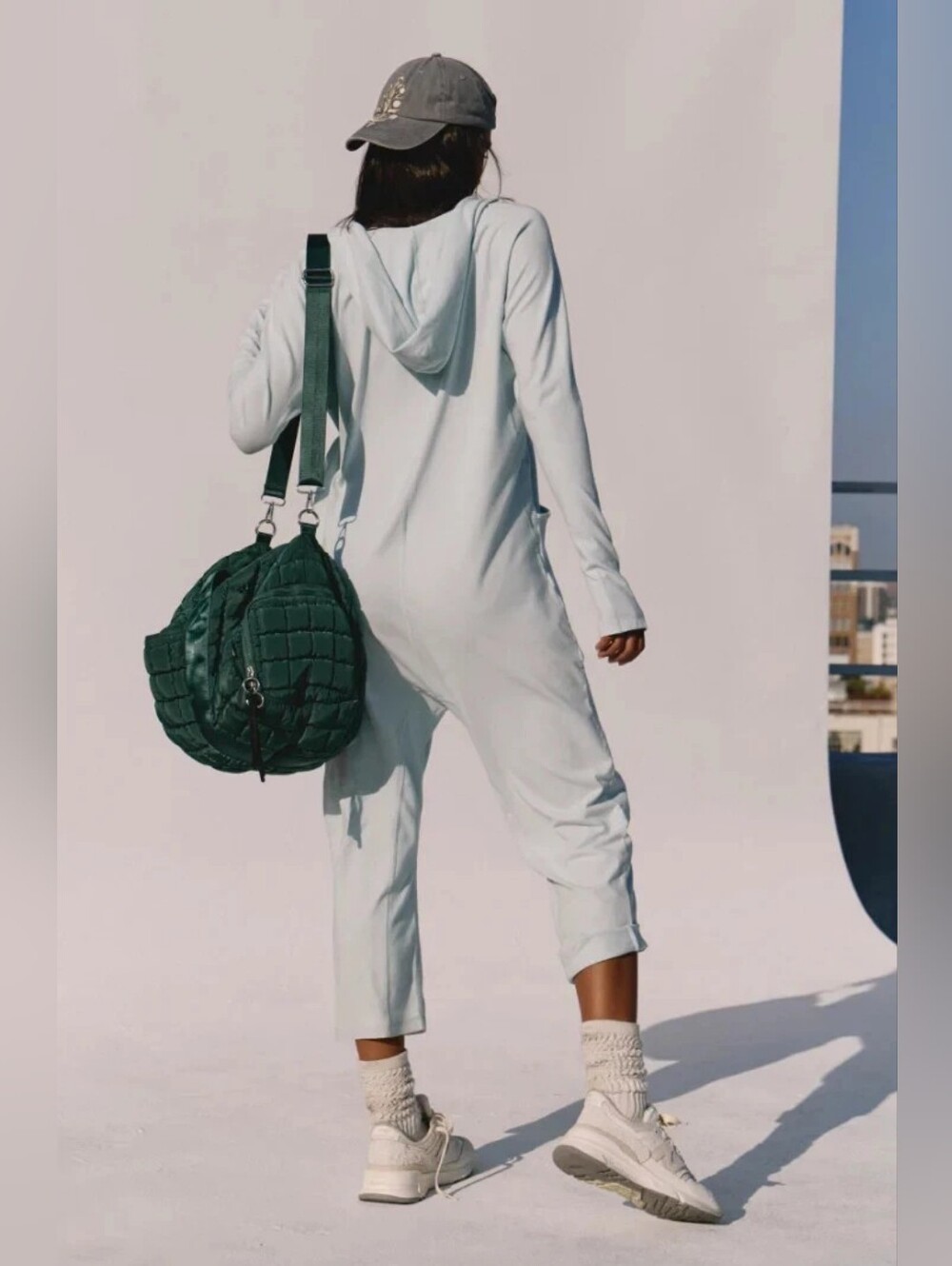 🪷NWT Free People FP Movement Hot Shot Long-Sleeve Onesie In Arctic Snow, M 🌙 - Picture 4 of 4